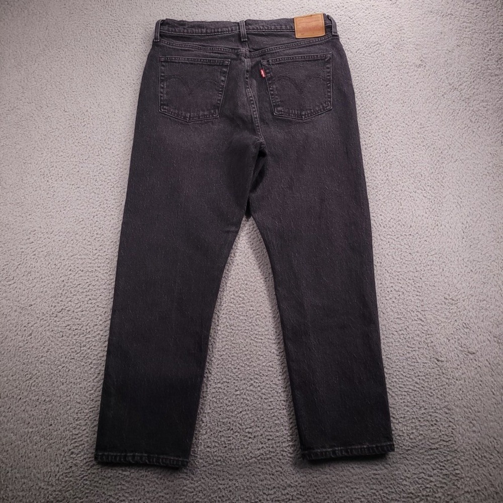 LEVIS 501 Jeans Size‎ 32 Straight Leg Button Fly Black Premium Denim 32x28